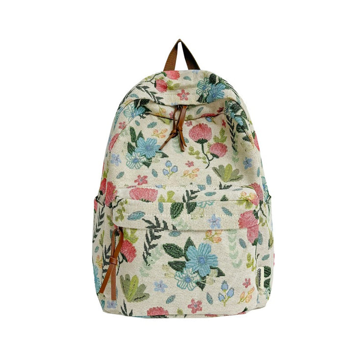 Blumenmuster Canvas Rucksack Karnz