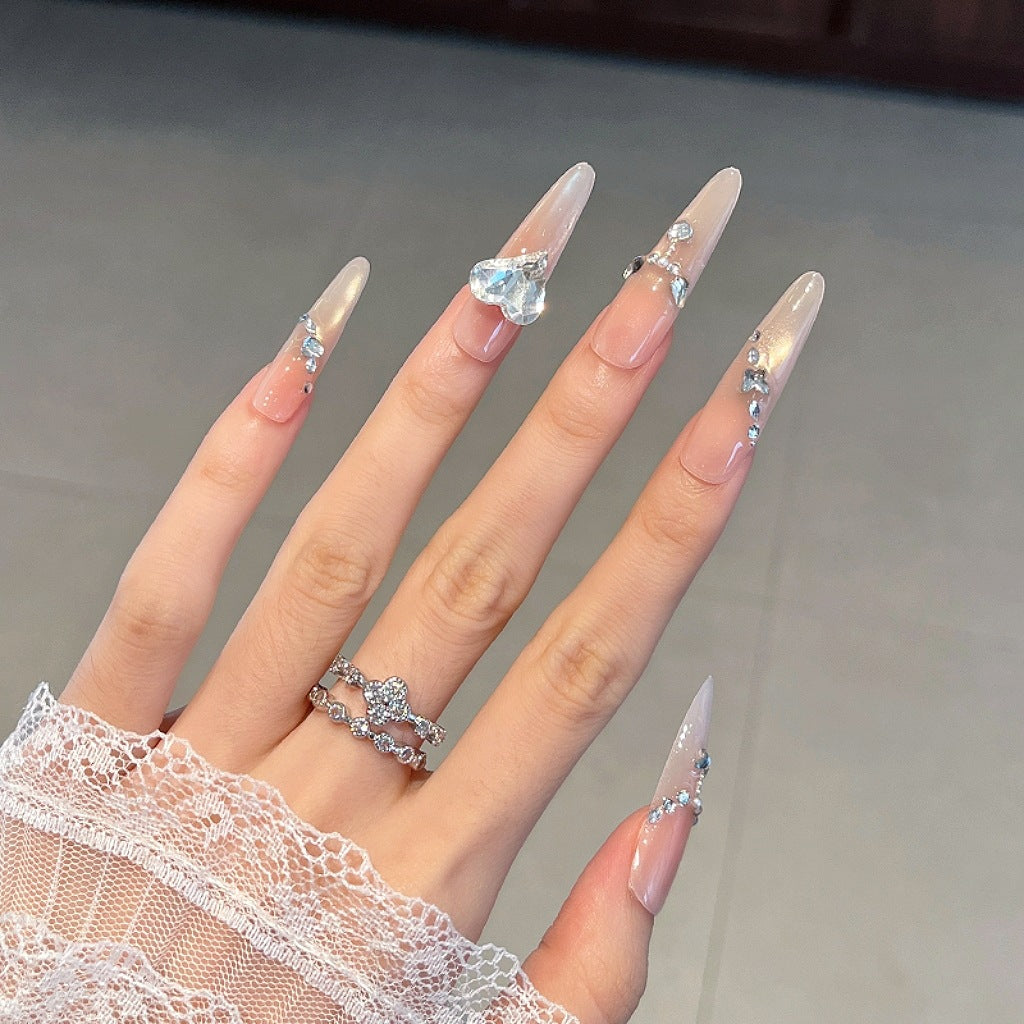 Glamourös Dekorativer Press-On Nagelset Karnz