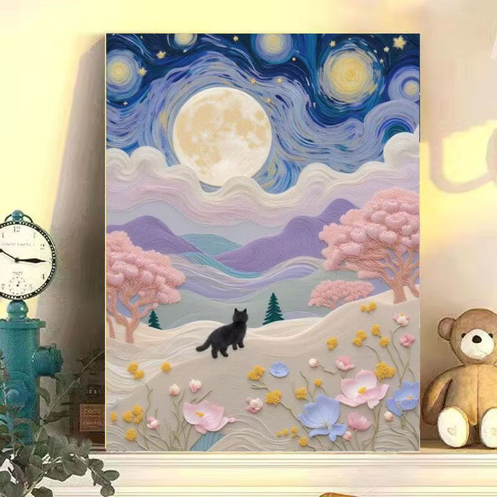 Verspielt Katze Landschaft Leinwand Kunst Karnz