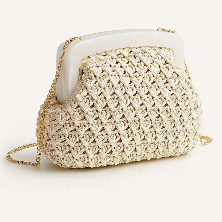Woven Rattan Abendhandtasche