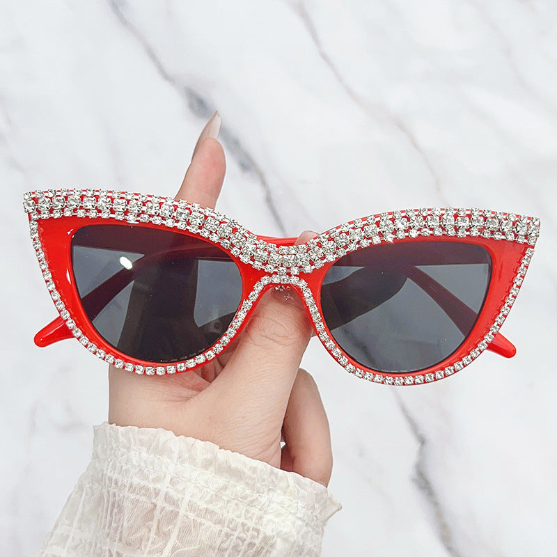 Glamouröse mit Strass verzierten Schild Sonnenbrille Karnz