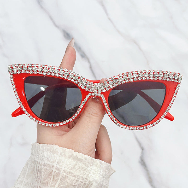 Glamouröse mit Strass verzierten Schild Sonnenbrille Karnz