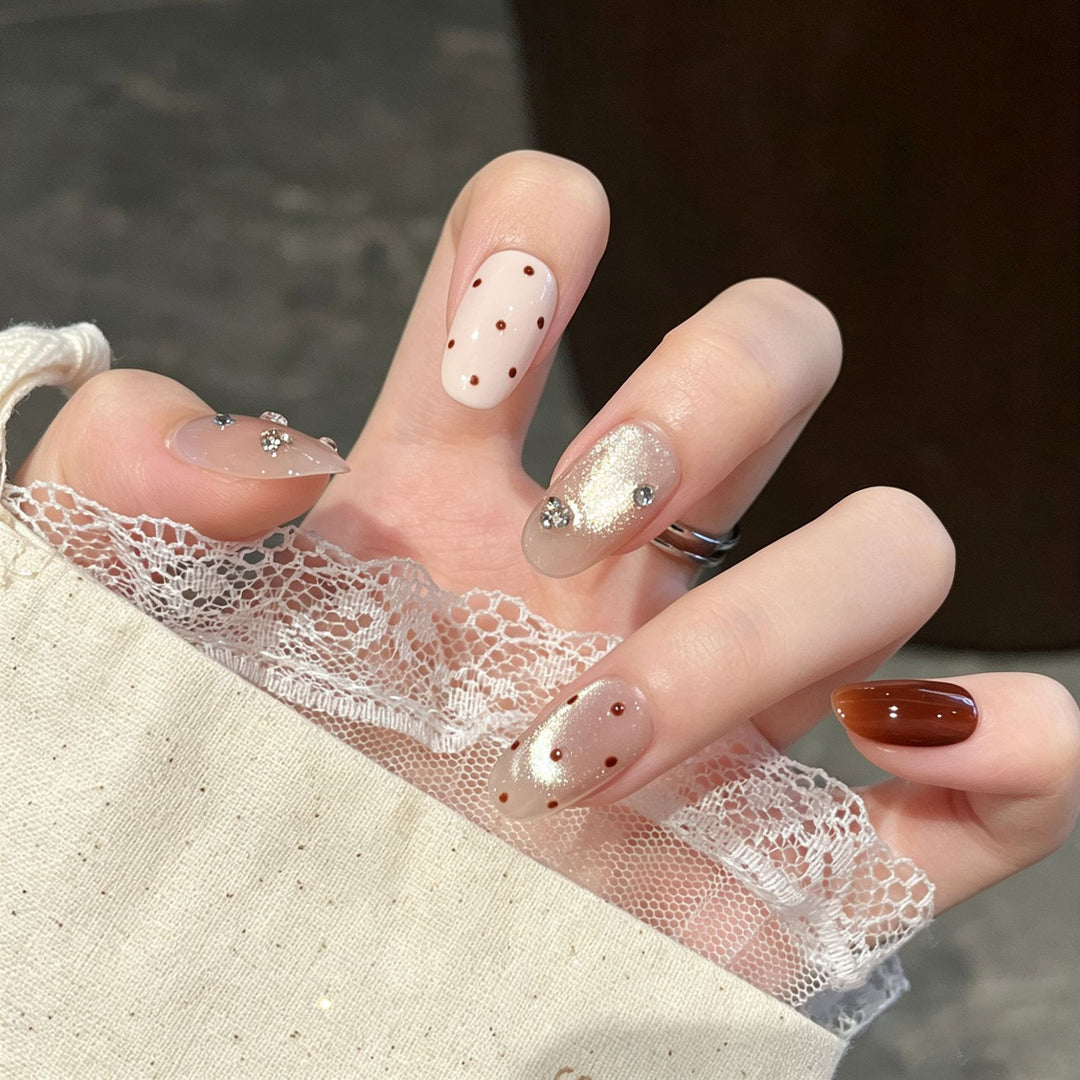 Premium Strass-Besetzte Press-On Nagelkunst Karnz