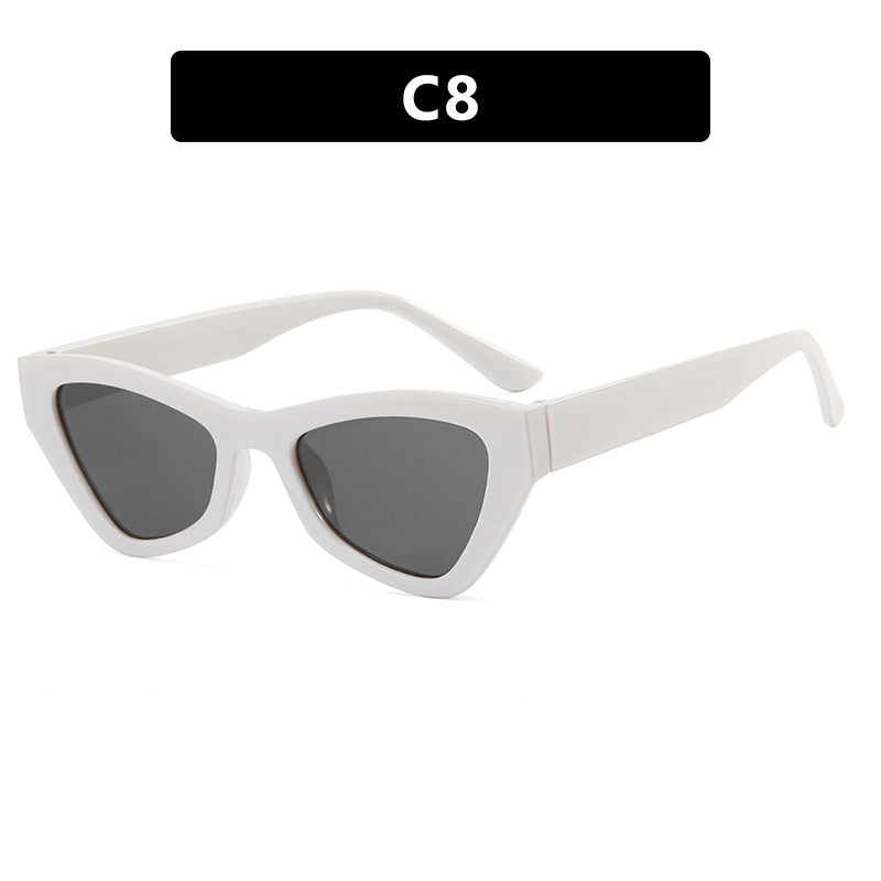 Damen modische Cat-Eye Sonnenbrille mit transparentem Rahmen Karnz