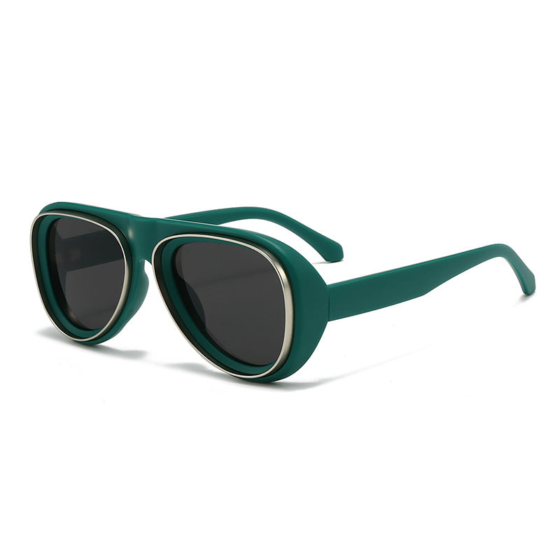 Damen modische Retro-Sonnenbrille mit breitem Rahmen Karnz