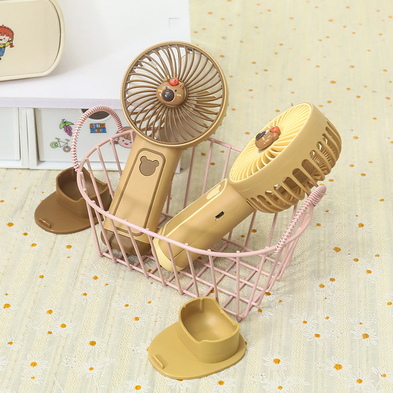 Damen Tragbarer Mini-Handventilator mit süßem Bären-Motiv Karnz