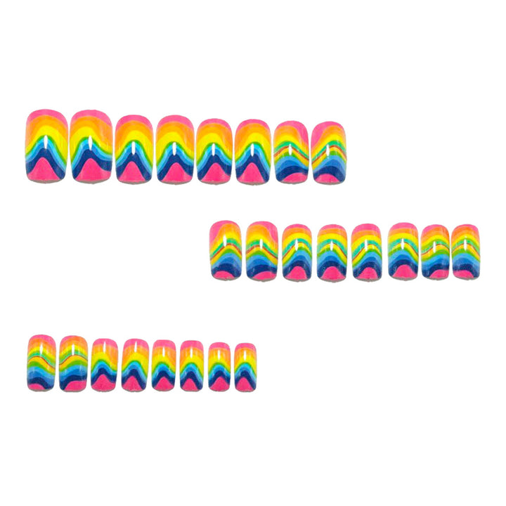 Kunstnägel Im Kreativen Regenbogen-Design Karnz