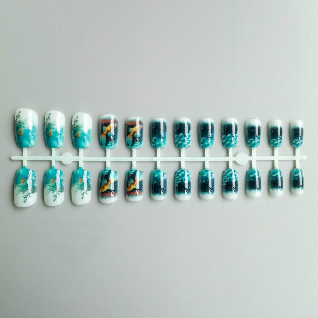 Künstlerisches 3D Aquarium Nagelkunstset
