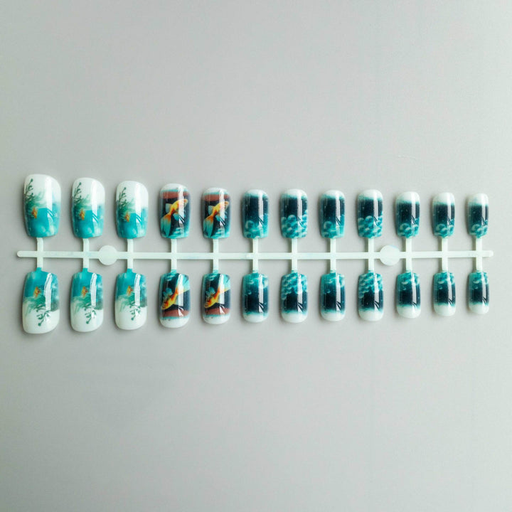 Künstlerisches 3D Aquarium Nagelkunstset