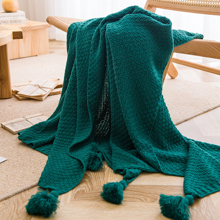 Weiches strukturiertes Strickwurfdecke