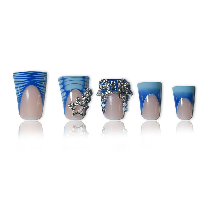 3D dekorative ozean-inspirierte Press-On Nagelkunst Karnz