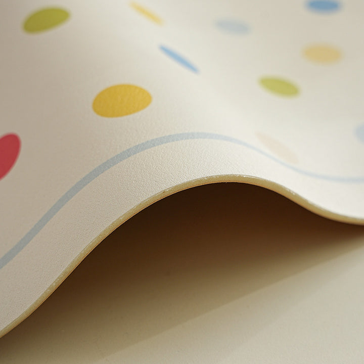 Ovales abwischbares Tischset mit pastellfarbenen Polka‑Dots Karnz