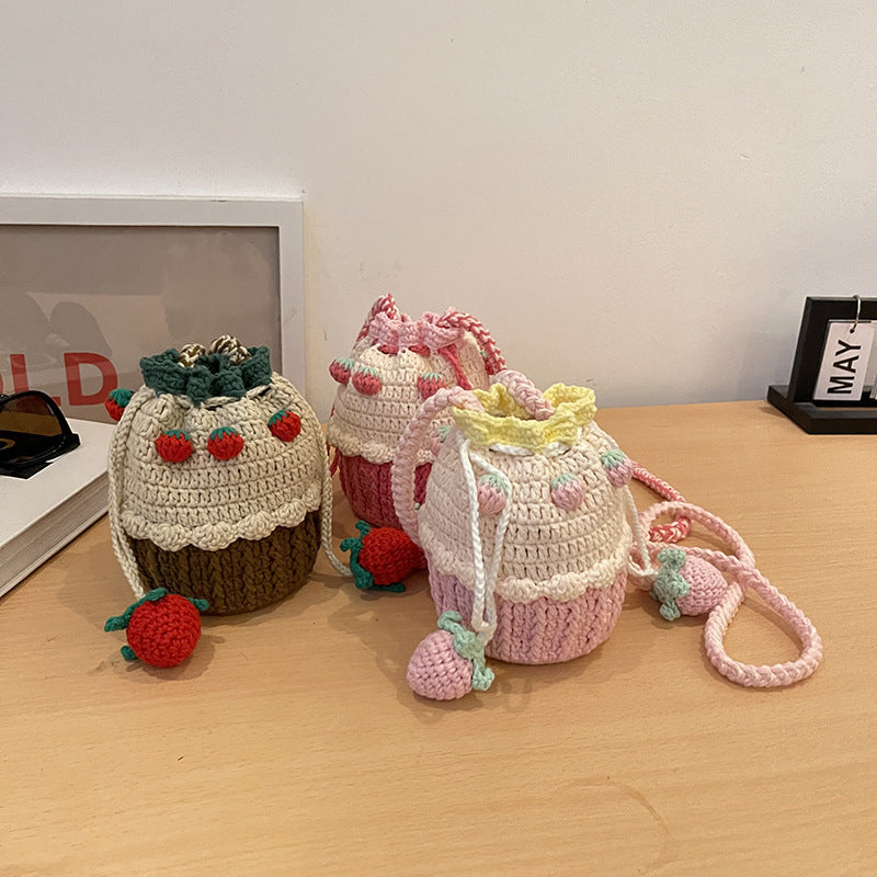 Süßes Cupcake-Themen Häkel-Mini-Handtasche