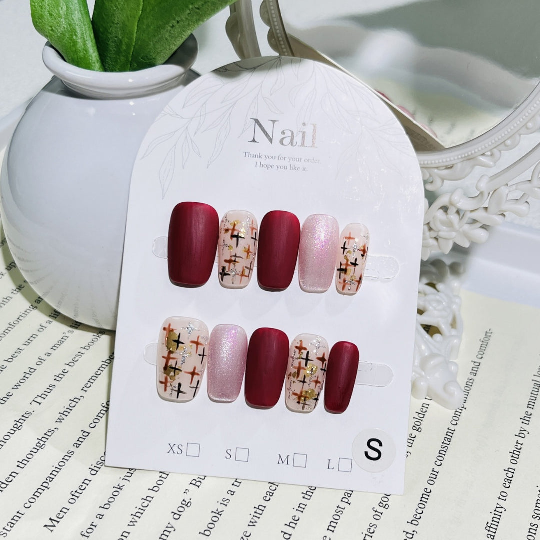 Premium Künstlerischer Press-On Nagelset