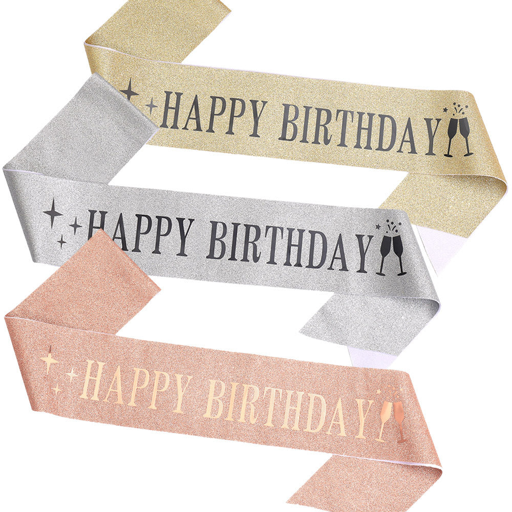 Damen Glitzernder Haarreif mit "Happy Birthday"-Aufschrift Karnz