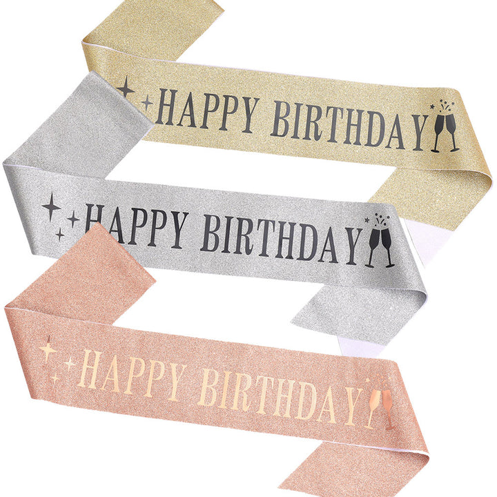 Damen Glitzernder Haarreif mit "Happy Birthday"-Aufschrift Karnz