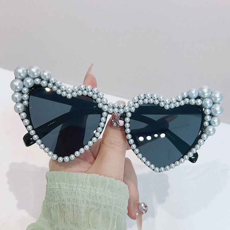 Cat-Eye Perlen-verzierte Sonnenbrille Karnz