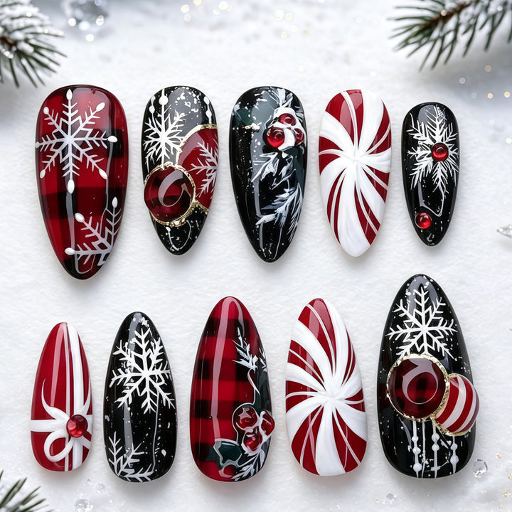 Weihnachtskunstnägel Im Festlichen Design Karnz