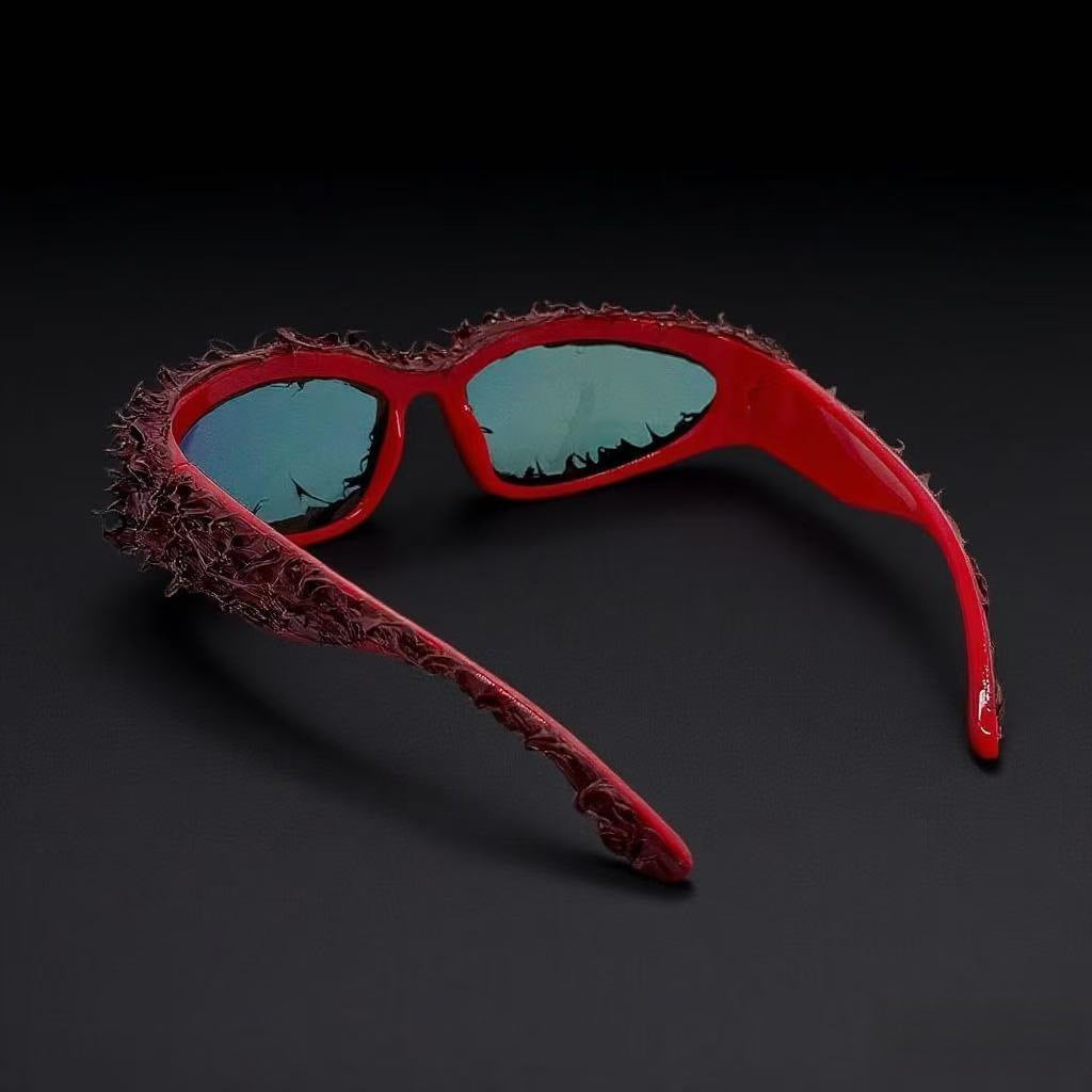 Damen Sportliche Sonnenbrille mit innovativem, kunstvollem Rahmen Karnz