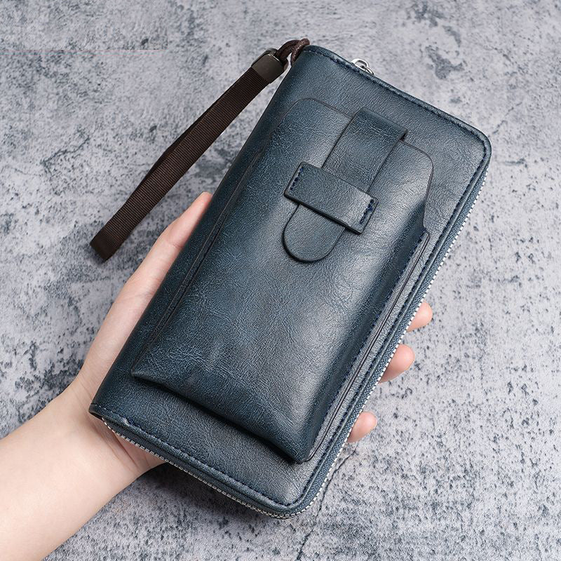 Reißverschluss Leder Reisegeldbörse mit RFID-Schutz Karnz