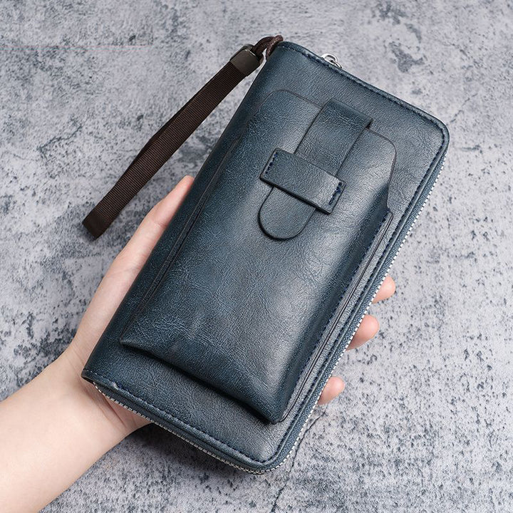 Reißverschluss Leder Reisegeldbörse mit RFID-Schutz Karnz