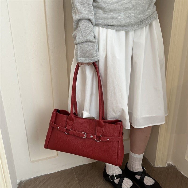Strukturierte Leder-Handtasche