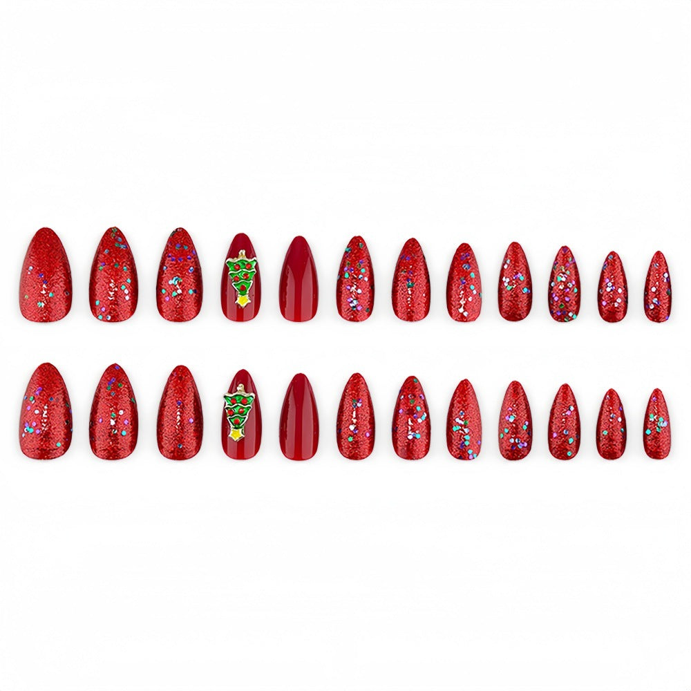 Kunstnägel mit Festlichem Weihnachtsmotiv Karnz