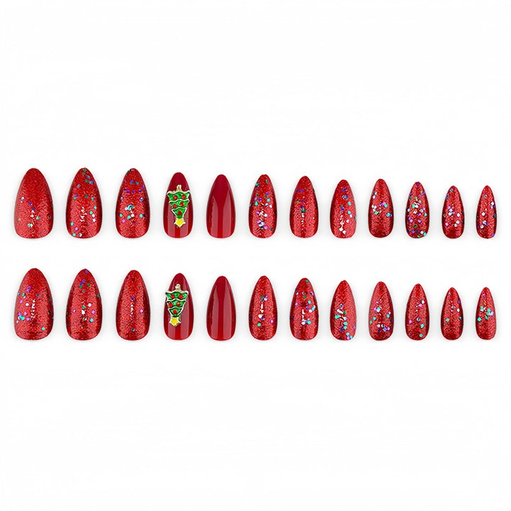 Kunstnägel mit Festlichem Weihnachtsmotiv Karnz