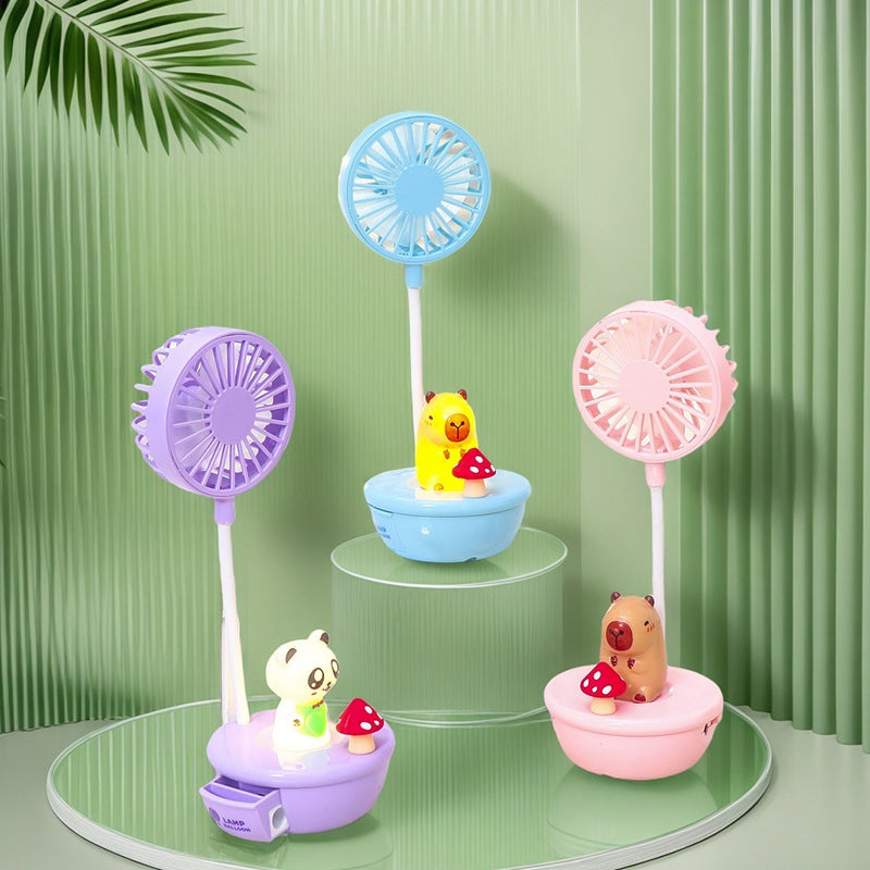 Damen Tragbarer USB Ventilator mit integrierter LED-Lampe und niedlichem Panda-Design Karnz