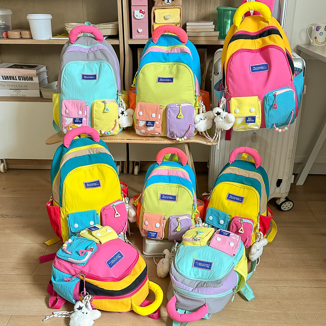 Bunter Mehrfach-Taschen Rucksack Karnz
