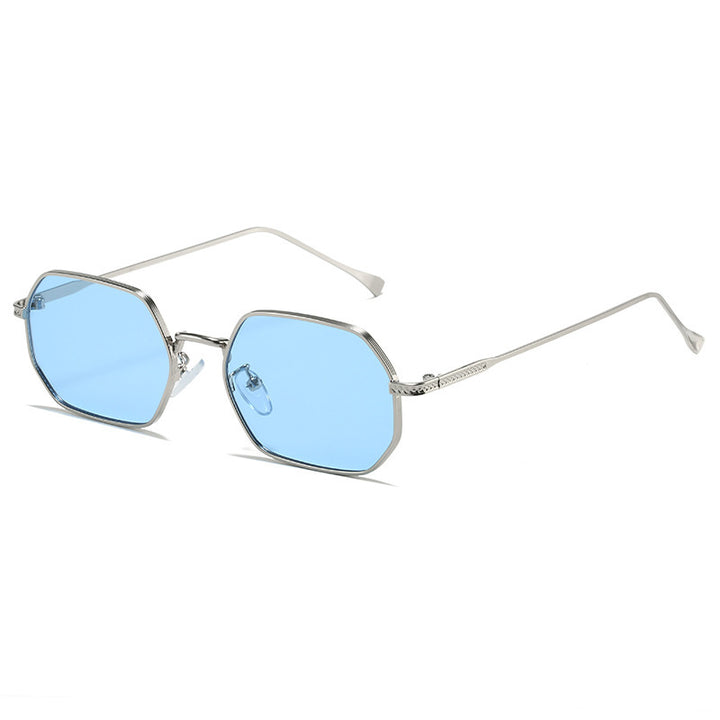 Damen Acht-Eckige Designer-Sonnenbrille mit hochwertigem Metallrahmen Karnz