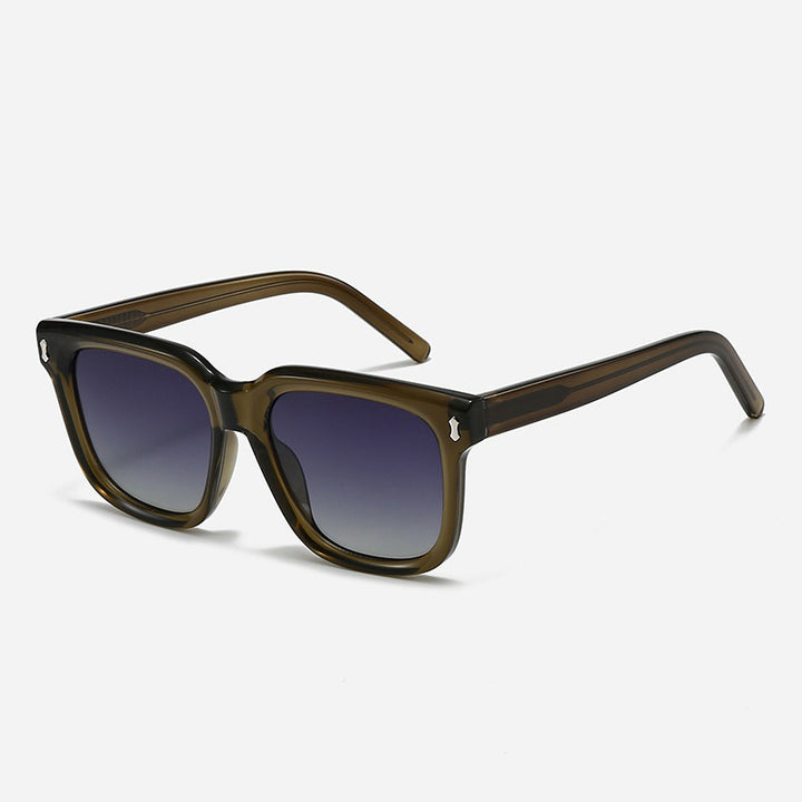 Damen Modische quadratische Sonnenbrille mit modernem, transparentem Rahmen Karnz