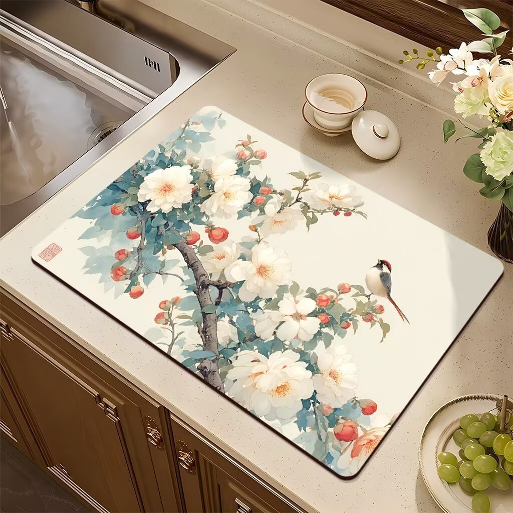 Künstlerisches Blumendesign Küchenmatte Karnz
