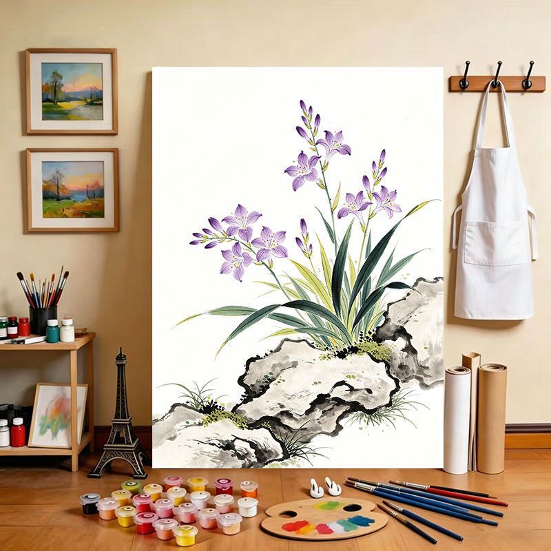 Blumeninspiriertes Leinwandkunstwerk Karnz