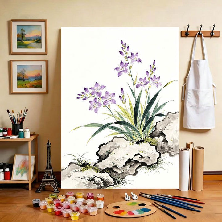Blumeninspiriertes Leinwandkunstwerk Karnz