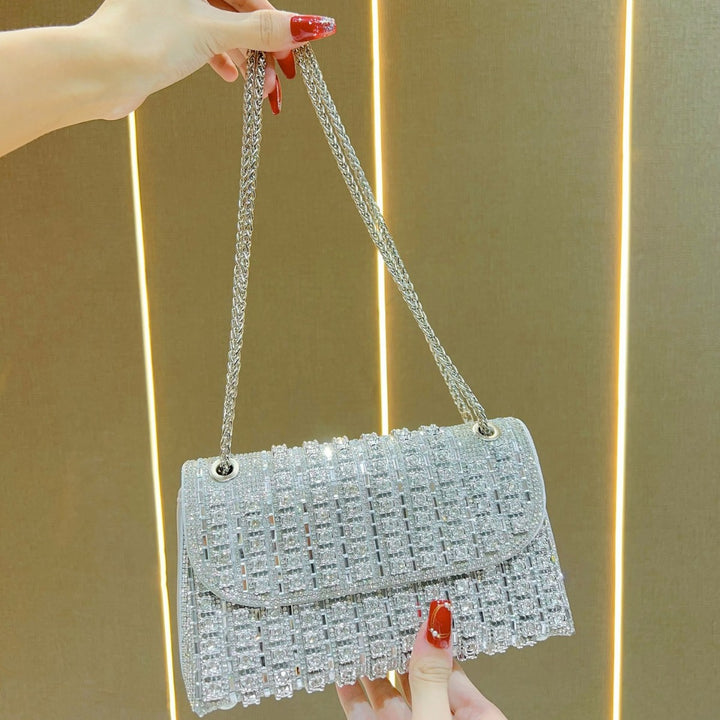 Rhinestone-besetzte Abend-Schultertasche