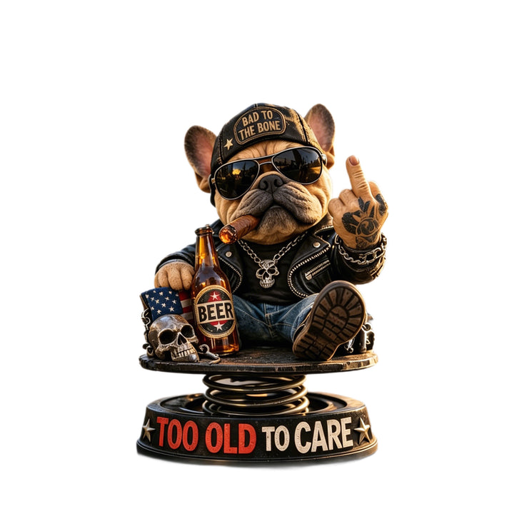 Dekorative Bulldoggenfigur im Rocker-Style Karnz