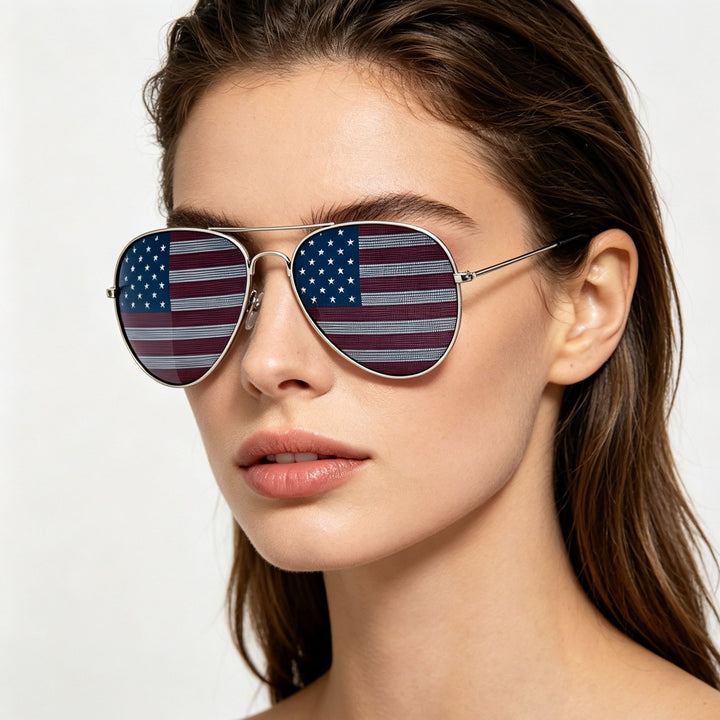 Patriotische Flagge Aviator-Sonnenbrille Karnz