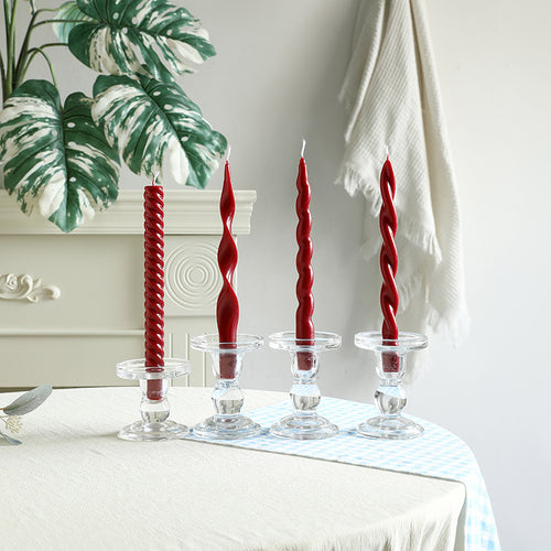 Skulpturales Ribbon-Twist Taper Kerzen Set