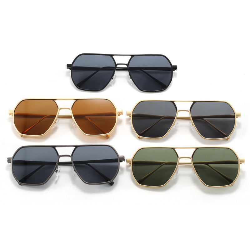 Damen trendige Sonnenbrille mit modernem Geometrie-Rahmen Karnz