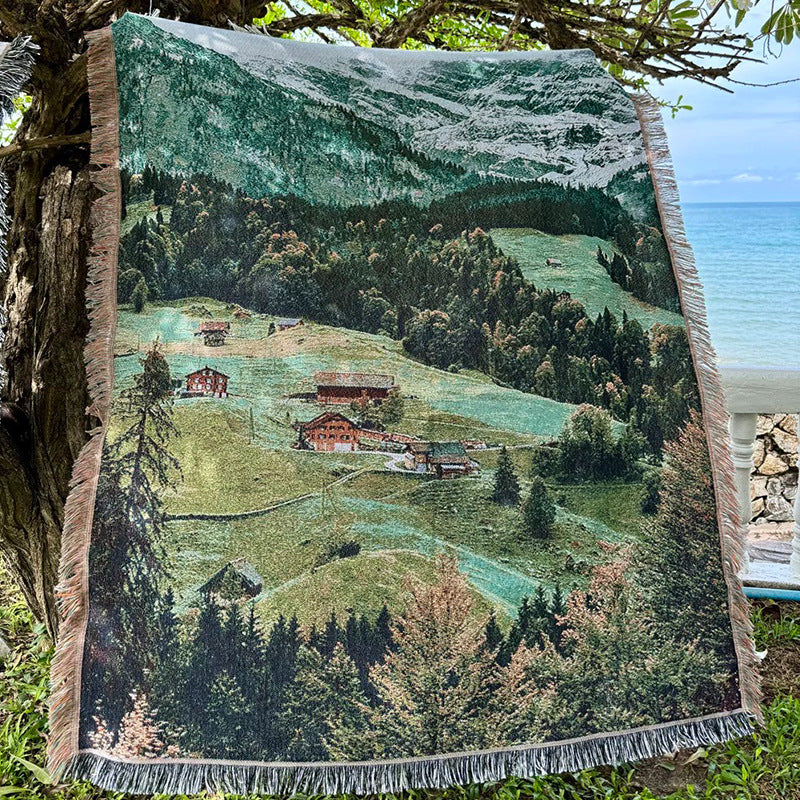 Malerei Landschaft Wurfdecke