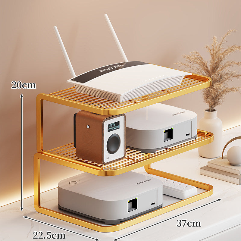 Belüfteter Desktop-Router- und Modemständer-Organizer