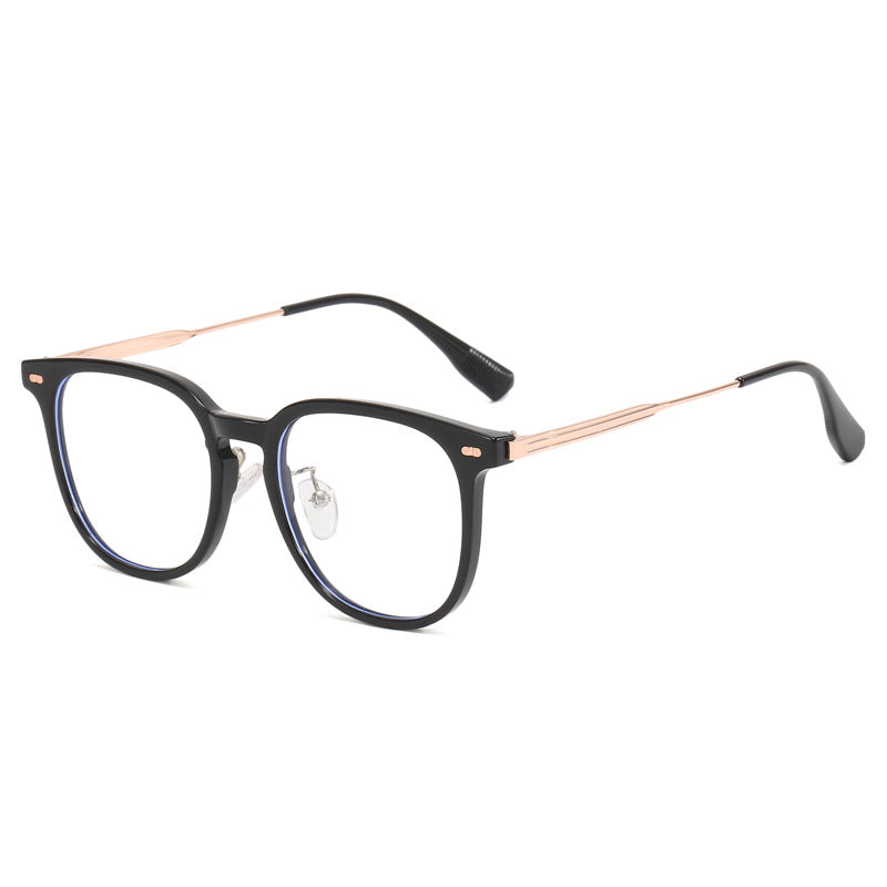 Damen klare rechteckige Brille mit filigranem Metallrahmen Karnz