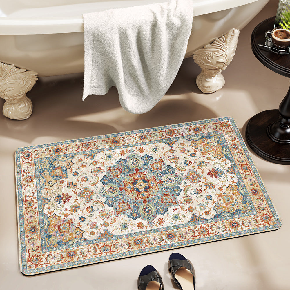 Elegante Blumenmuster-Badematte Karnz