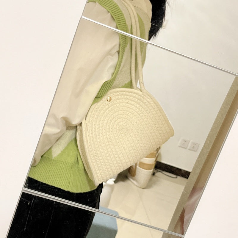 Damen modische Schultertasche mit geripptem Design Karnz