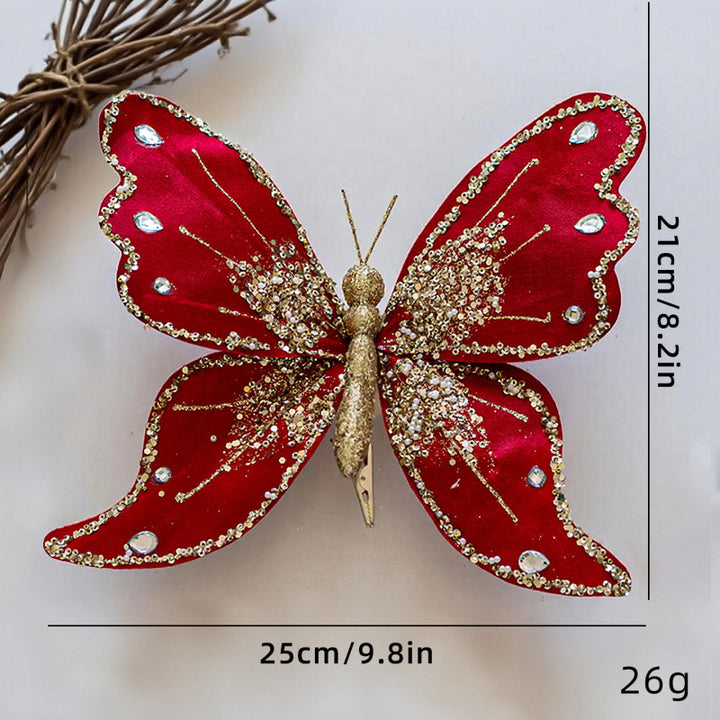 Elegante Schmetterlings-Haarclips mit Glitzer und Strass Karnz