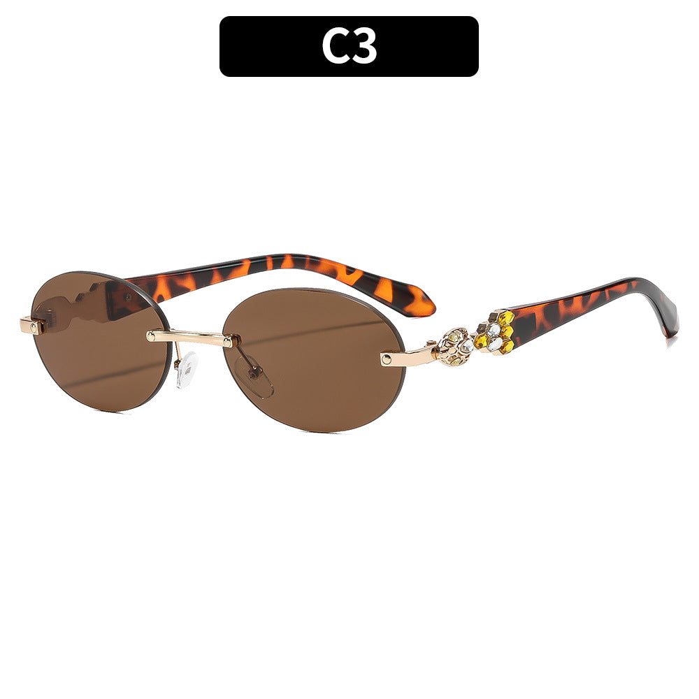 Moderne ovale Rahmen Sonnenbrille