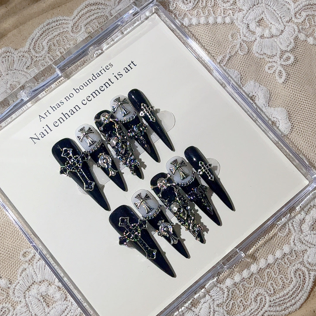 Gothic-Themen Press-On Nail Art Set