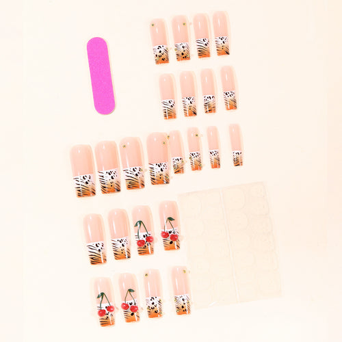 Künstlerischer Safari Druck Nagelkunst Verlängerungen Karnz