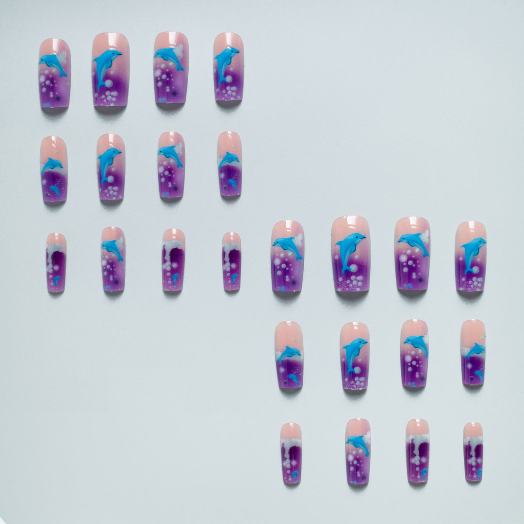 Delfin-Themen Künstliches Nageldesign Set